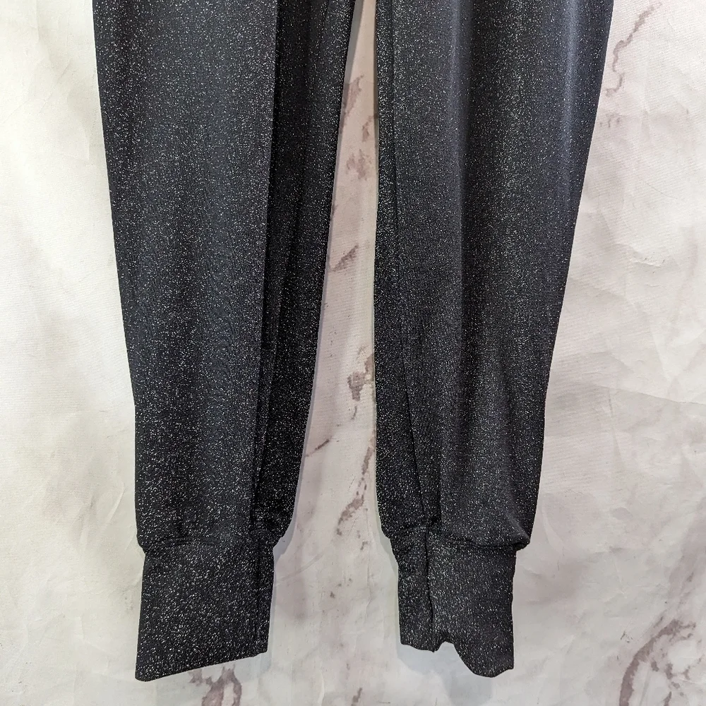 Savage Fenty Jumpsuit Womens Small Black Sparkle Glitter Hooded Sleep And Shine